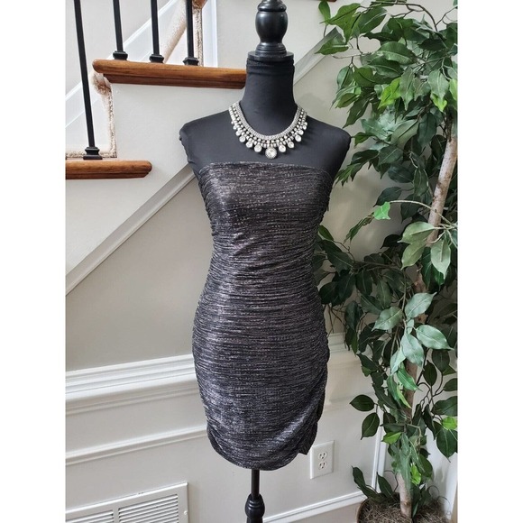 Express Dresses & Skirts - Express Women's Gray Polyester Off The Shoulder Knee Length Dress Size Small
